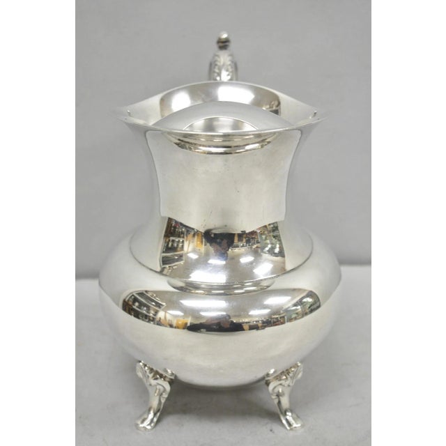 Vintage Oneida Victorian Silver Plated Ice Lip Footed Lemonade Water Pitcher For Sale - Image 9 of 13