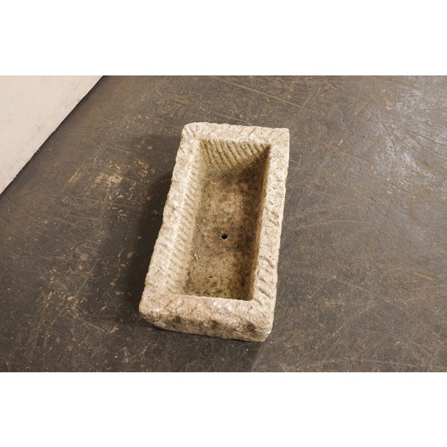 Beige 19th Century Spanish Carved-Stone Rectangular Basin For Sale - Image 8 of 10
