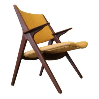 Danish Armchair in Teak and Leather For Sale