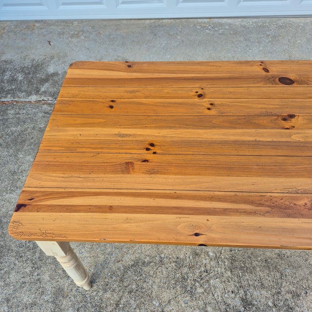 Ethan Allen 1993 Ethan Allen French Country Farmhouse Pine Dining Table (6x3’) For Sale - Image 4 of 14