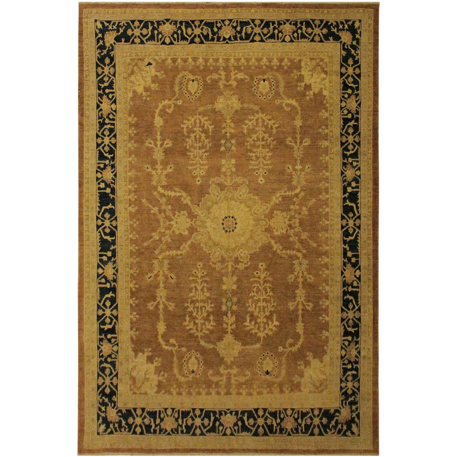 1980s Semi Vintage 1980s Vintage Sun-Faded Brown Wool Rug -9'1