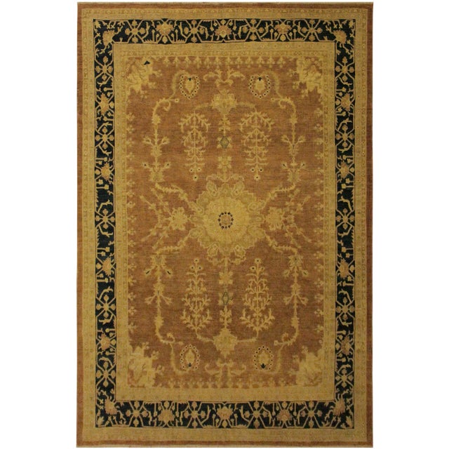 1980s Semi Vintage 1980s Vintage Sun-Faded Brown Wool Rug -9'1" X 11'5" For Sale