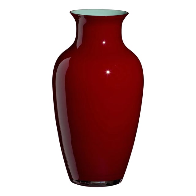 Carlo Moretti Cinesi Vase in Dark Red For Sale