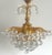 Brass and Crystal Ball 4-Light Chandelier, 1980s For Sale - Image 4 of 15