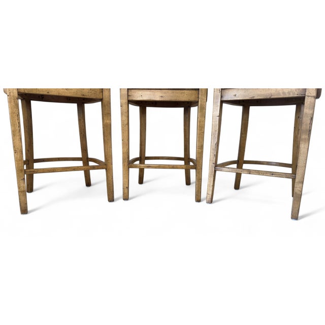 Vintage Farmhouse Chic Guy Chaddock Clarence Barstools - Set of 3 For Sale - Image 14 of 18