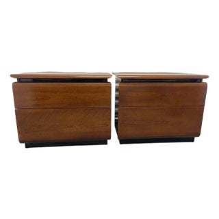 Vintage Lane Altavista Two Drawer Nightstands, Mid Century Modern, a Pair For Sale