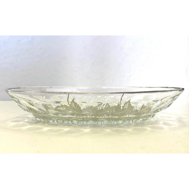 1960s 1960's Silver Overlay Glass Oval Dish For Sale - Image 5 of 7