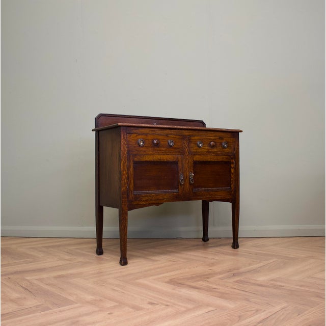 Early 20th Century Antique Edwardian Oak Sideboard, 1900s For Sale - Image 5 of 11