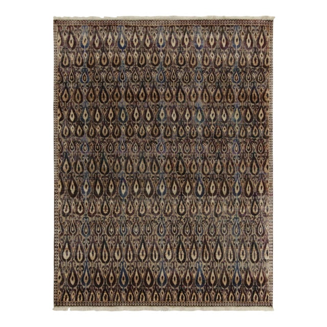 Textile Rug & Kilim’s Classic Style Rug in Beige-Brown, Red and Blue Ikats Patterns For Sale - Image 7 of 7