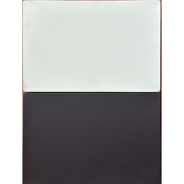 Monochrome Color-Field Painting by Rolf Hans, Two Small Things in Contrast, 1976, Acrylic on Canvas For Sale - Image 13 of 13