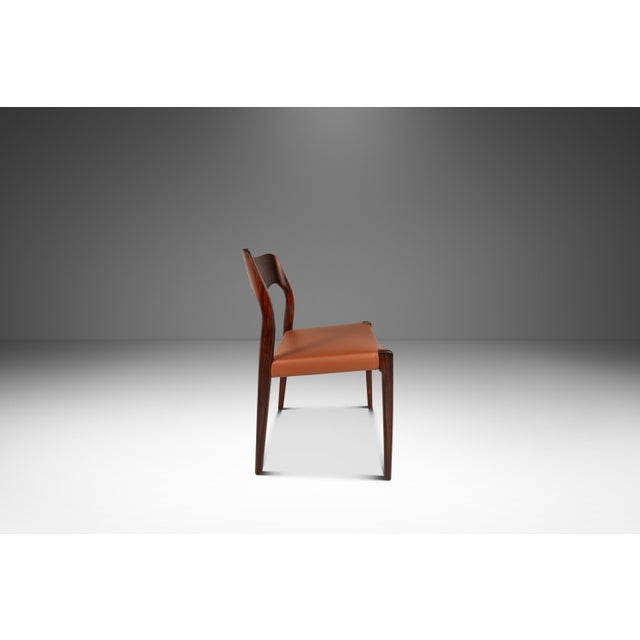 1960s Set of Six ( 6 ) Model 55 and Model 71 Dining Chairs in Rosewood by Niels Møller for j.l. Møllers Møbelfabrik, Denmark, 1960's For Sale - Image 5 of 18