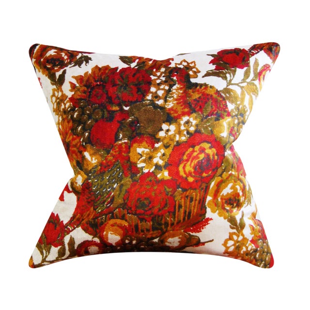 Mid Century Floral Velvet Pillow Cover 20x20 Chairish