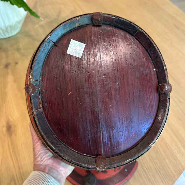 Antique Chinese Red Wedding Basket For Sale - Image 9 of 10