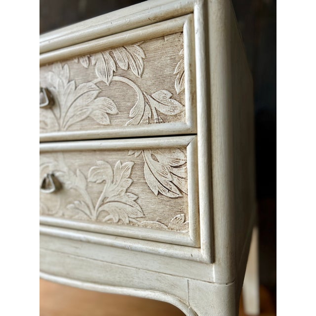 Contemporary 1960s Organic Modernist | the Foliate Nightstand | Acanthus Relief For Sale - Image 3 of 11