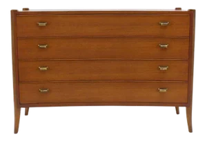 Mid-Century Modern Bow Front Bachelor Four-Drawer Chest