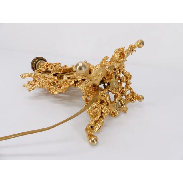 Hollywood Regency Table Lamp Base in Bronze and Quartz by Claude Victor Boeltz, 1980s For Sale - Image 9 of 11