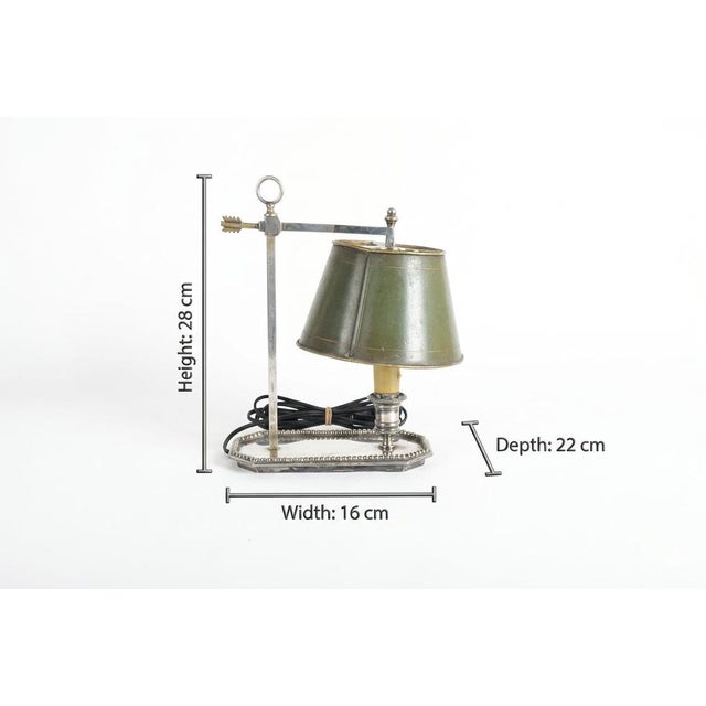 French Bouillotte Lamp in Silvered Metal, 1930s For Sale - Image 13 of 14