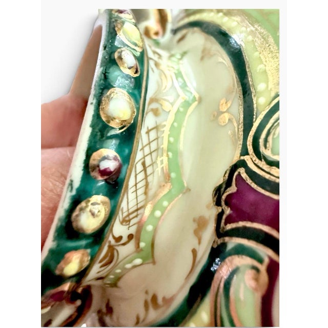 Antique Austrian Bohemian Porcelain Portrait Vase, Duchesse De Bourgogne, C. 1900 For Sale - Image 10 of 12
