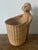 Vintage Boho Woven Rattan Monkey Basket For Sale In West Palm - Image 6 of 7
