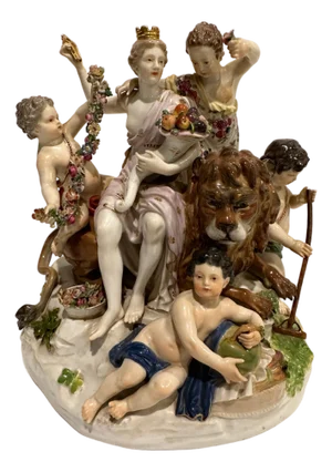 Late 19th Century Meissen Group Six Figurines Allegory of Earth