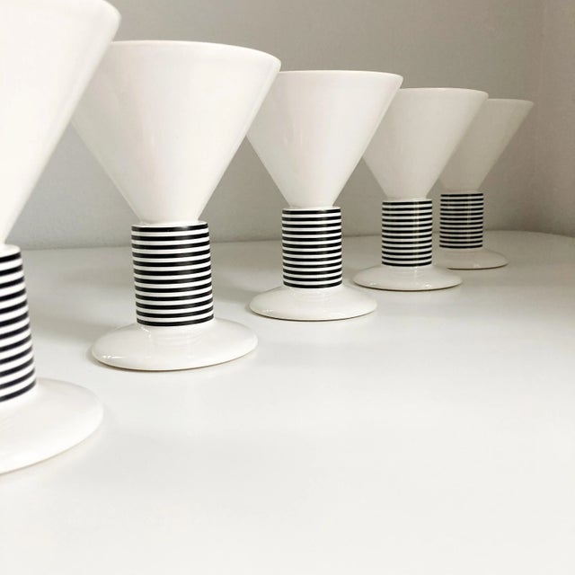 1980s Vienna Collection by Heide Warlamais Set of 5 Porcelain Barware Vessels For Sale - Image 4 of 12