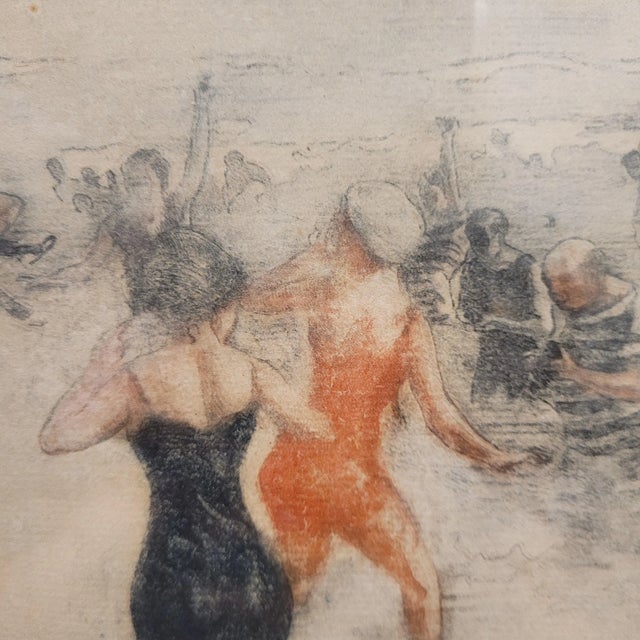 Clement Lambert, Gouache Day at the Beach, 1890s, Paper, Framed For Sale - Image 10 of 16