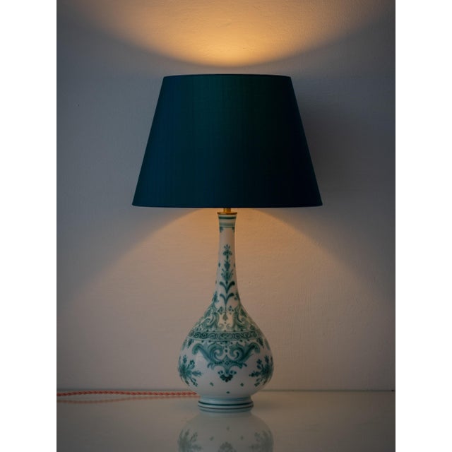 A Royal Delft vase from the very rare Delvert series, converted into a table lamp with new brass fittings, new wiring and...