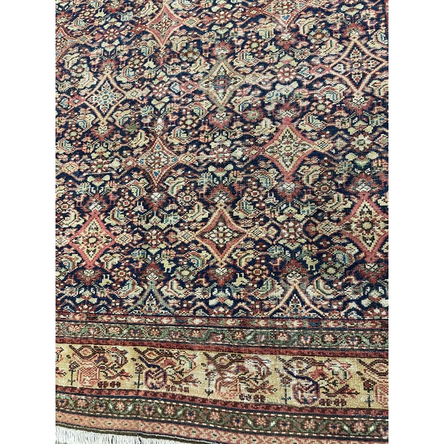 Navy Blue 1990s Handwoven Persian Rug Malayer Design - 6'2" X 13'3" For Sale - Image 8 of 10