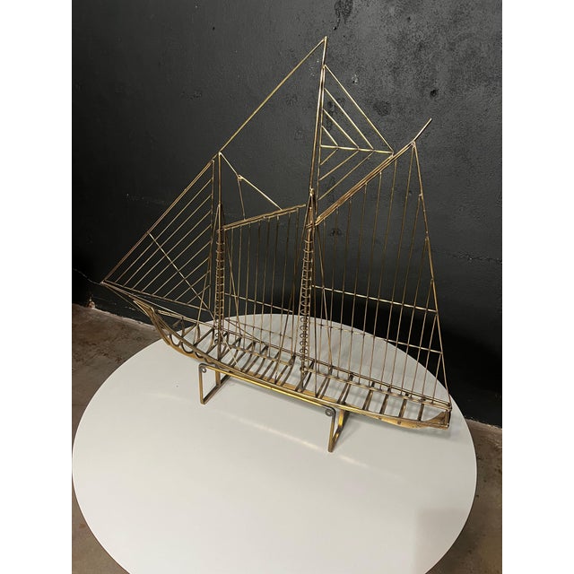 Metal Large Curtis Jere Boat For Sale - Image 7 of 16
