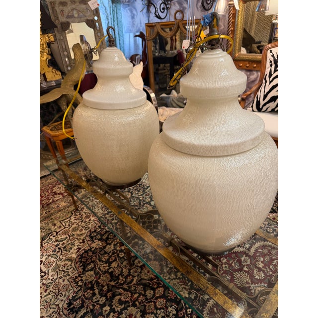 19th C French Textured Milk Glass Post Street Lamps/ Lanterns Restored a Pair For Sale - Image 11 of 11