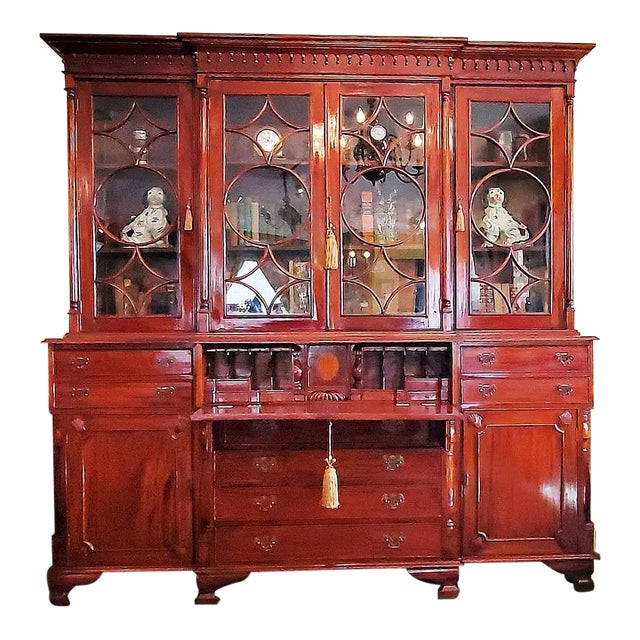 19c Irish Georgian Style Secretary Bookcase For Sale