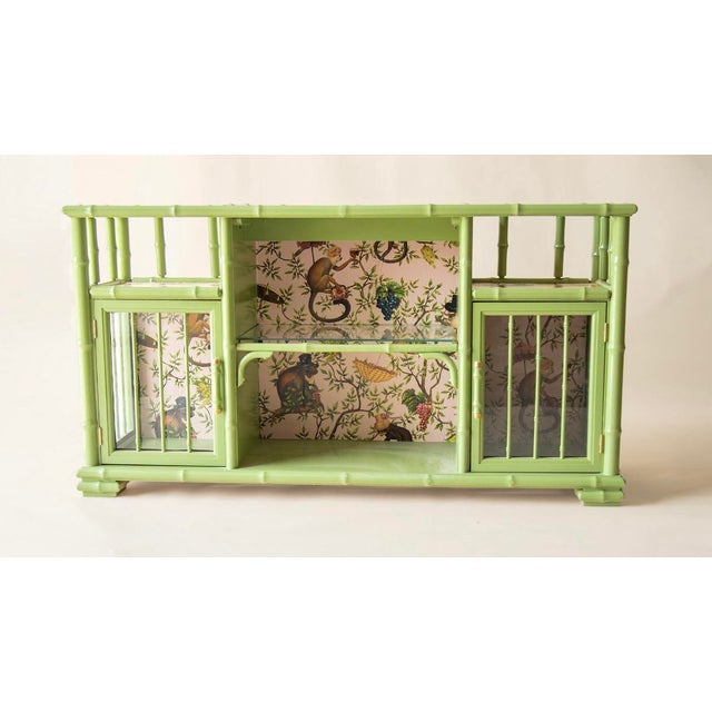Faux Bamboo and Rattan Bar or Entertainment Center For Sale - Image 4 of 4