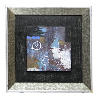 Brutalist Oil on Canvas, Unknown Artist, 1970s For Sale