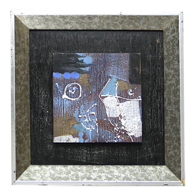 Brutalist Oil on Canvas, Unknown Artist, 1970s For Sale