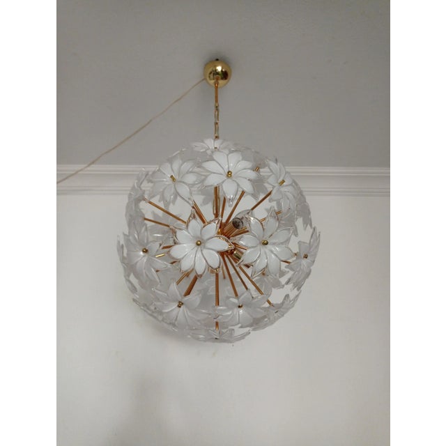 White 1970s Sputnik Murano White Chandelier Basket Pendant Lighting For Sale - Image 8 of 12