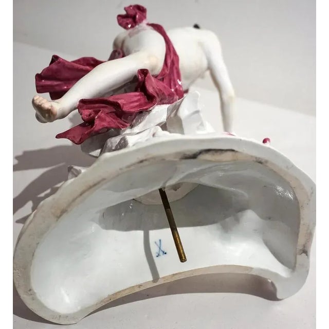 Large Antique Mythological Apollo and Daphne Figurine by J.J. Kaendler for Meissen, 1860 For Sale - Image 12 of 14