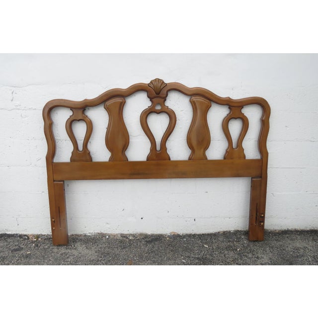 Brown Kent Coffey French Carved Cherry Full Queen Size Headboard 3623 For Sale - Image 8 of 8