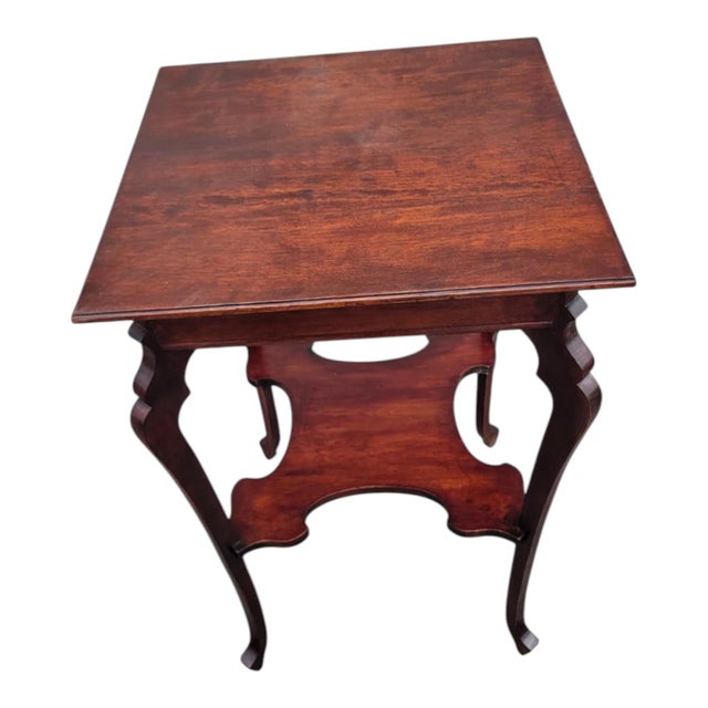19th Century Solid Cherry Edwardian Two Tier Occasional Table For Sale - Image 9 of 15