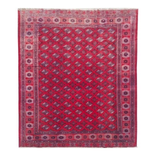 Amazing Hand Knotted Vintage Afghan Turkmen Sara Wool Area Rug 12.5 X 10.0 Ft For Sale