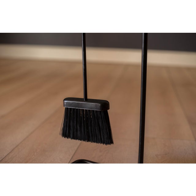 1970s Mid Century Modern Sculptural Four Piece Black Cast Iron Fireplace Tool Set For Sale - Image 5 of 8