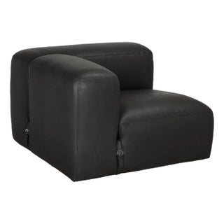 NOIR Augustus Modular Sofa, Left Corner, Santosa Matte Black Leather For Sale