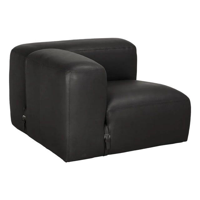 NOIR Augustus Modular Sofa, Left Corner, Santosa Matte Black Leather For Sale