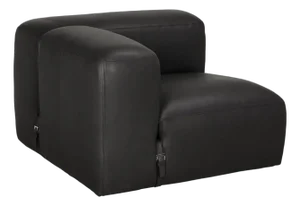 NOIR Augustus Modular Sofa, Left Corner, Santosa Matte Black Leather