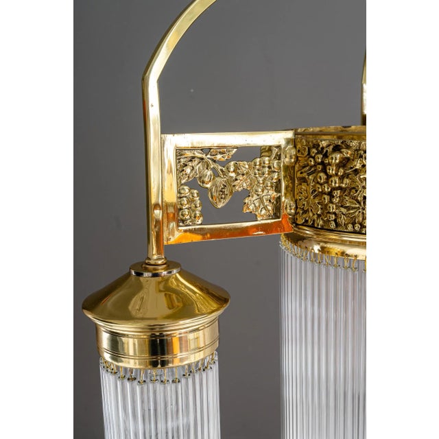 Art Nouveau Chandelier with Glass Sticks, Vienna, 1908 For Sale - Image 10 of 18