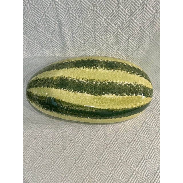 Vintage Ceramic Oval Watermelon Serving Bowl With Handle For Sale - Image 9 of 9