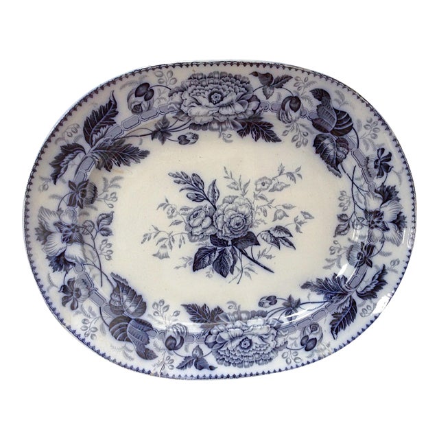 Large Antique Blue & White Platter Chairish