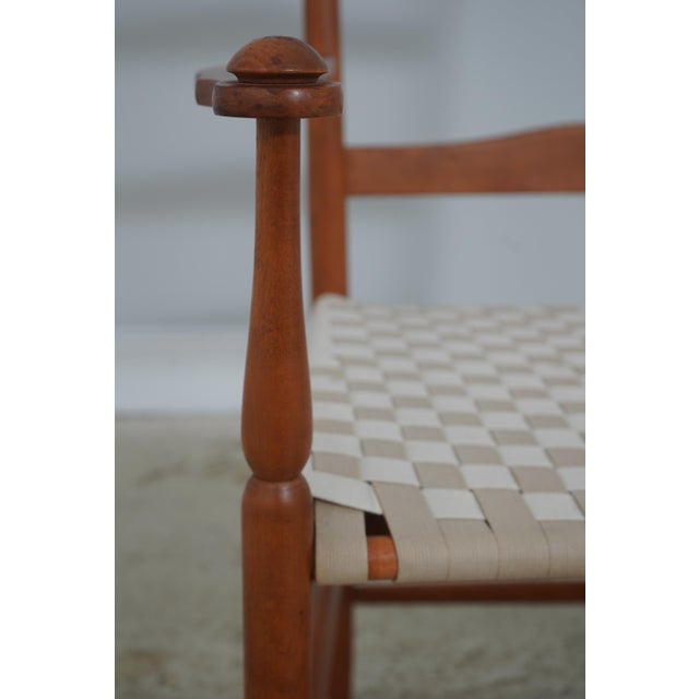 Wood Nichols & Stone Set of 6 Shaker Style Cherry Ladder Back Dining Chairs For Sale - Image 7 of 18