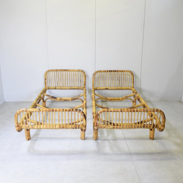 Daybeds in Bamboo and Rattan from Tito Agnoli, 1960s, Set of 2 For Sale - Image 9 of 14