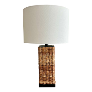 Palacek Woven Seagrass Rattan Rectangular Table Lamp