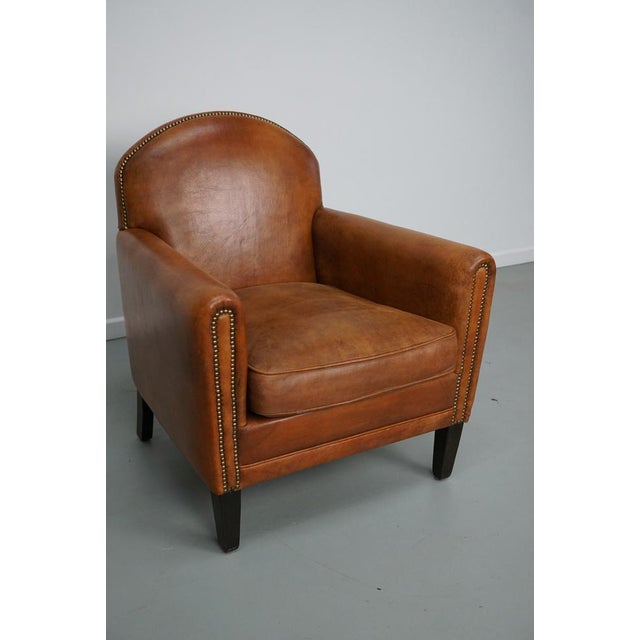 Vintage Dutch Cognac Leather Club Chair, 1970s For Sale - Image 3 of 14